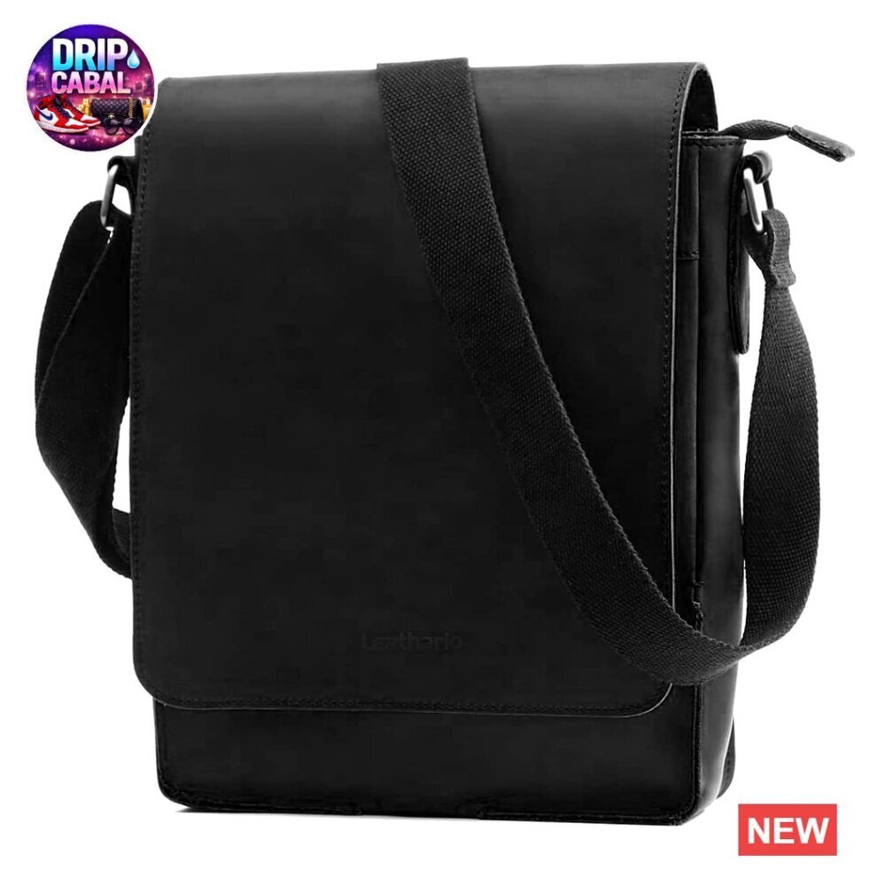 Genuine Leather Crossbody Messenger Bag Vintage Style Adjustable Strap Work